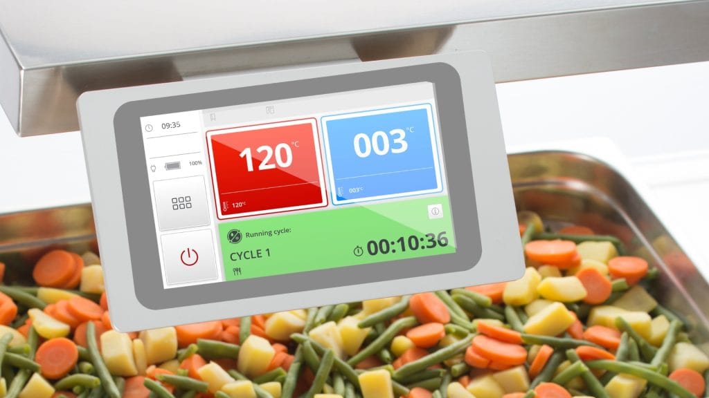 digital skjerm serveringsvogn matdistribusjon