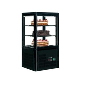 Kjølt eksponeringsskap, kakemonter, UPD60-Sort, Vol: 60 / 58  liter, 230v Eksponeringsdisker