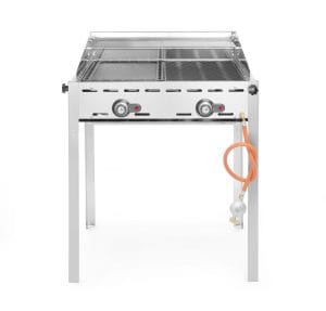 Green Fire gassgrill med 2 brennere – rist og stekeplate Gass- og kullgrill 2