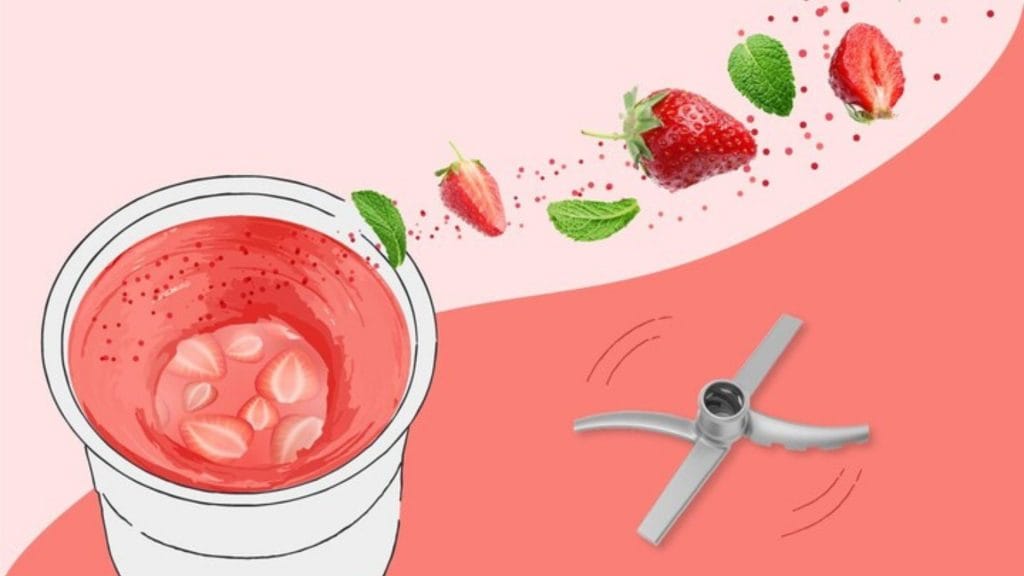 fargerik illustrasjon av beger med ferske frosne bær laget med frxsh mousse chef