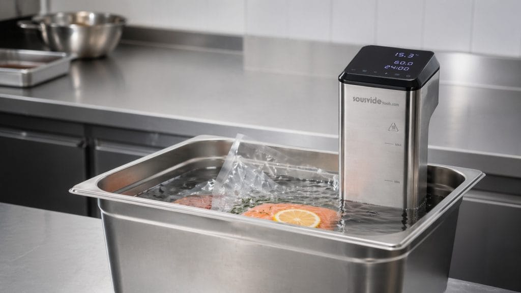 sous vide maskin fra hendi plassert i vannbad