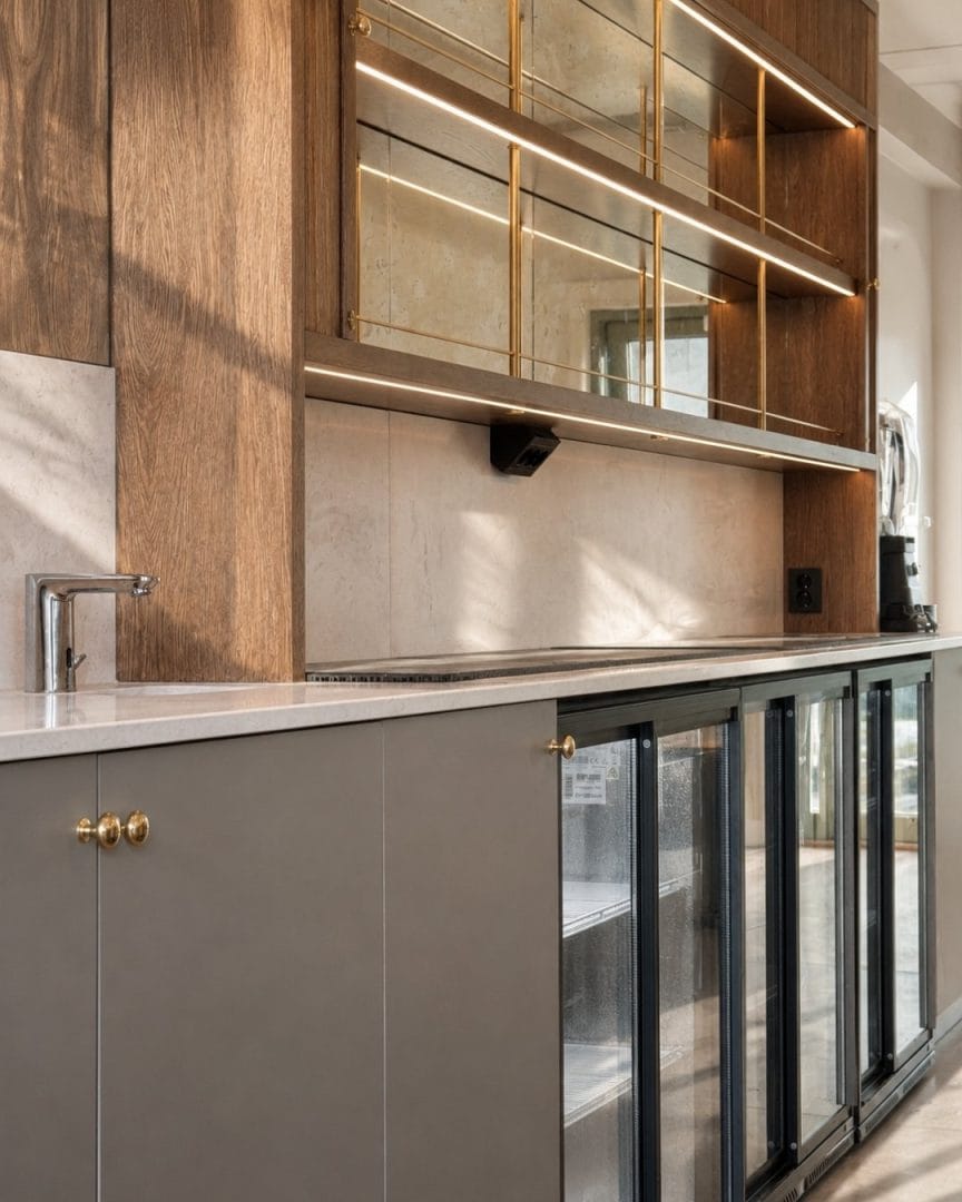 Moderne backbar med stilige detaljer