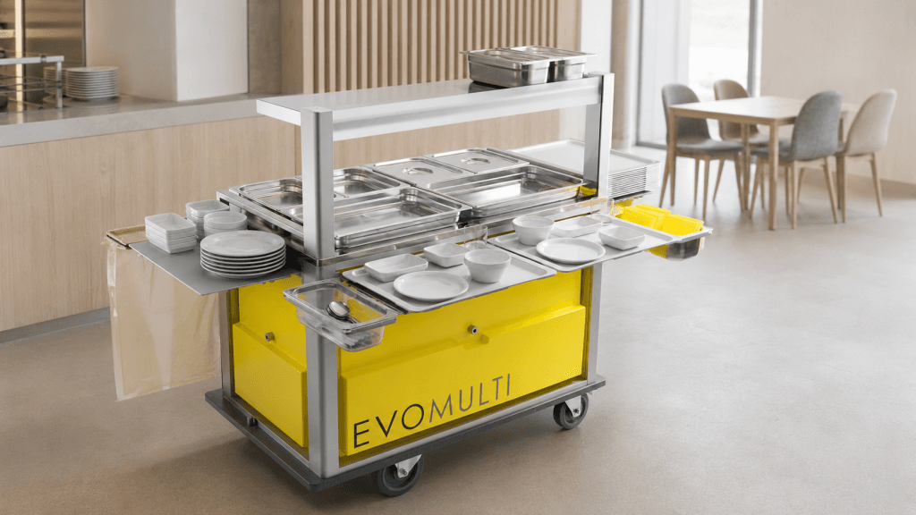 evomulti serveringsvogn i kantine ved sykehus