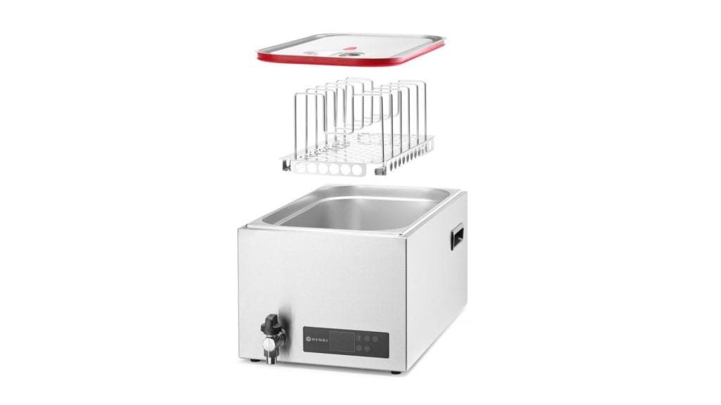 sous vide maskin med ulike komponenter