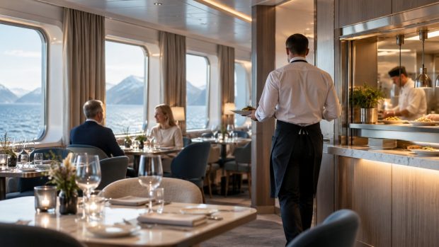 Servering om bord på skip – når bysse og restaurant må fungere som én løsning